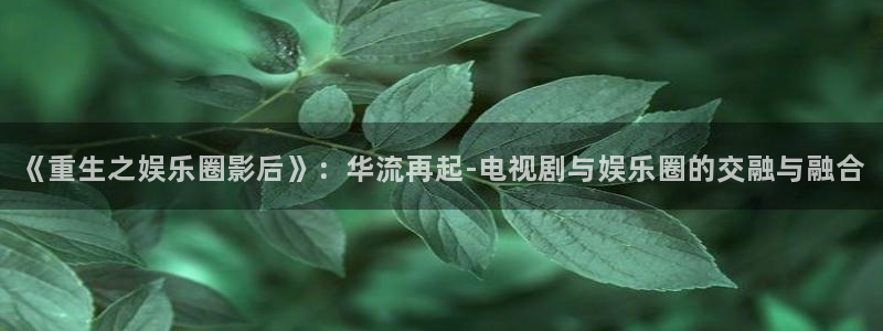 幸运彩体育注册：《重生之娱乐圈影后》：华流再起-电视剧与娱乐圈的交融与融合